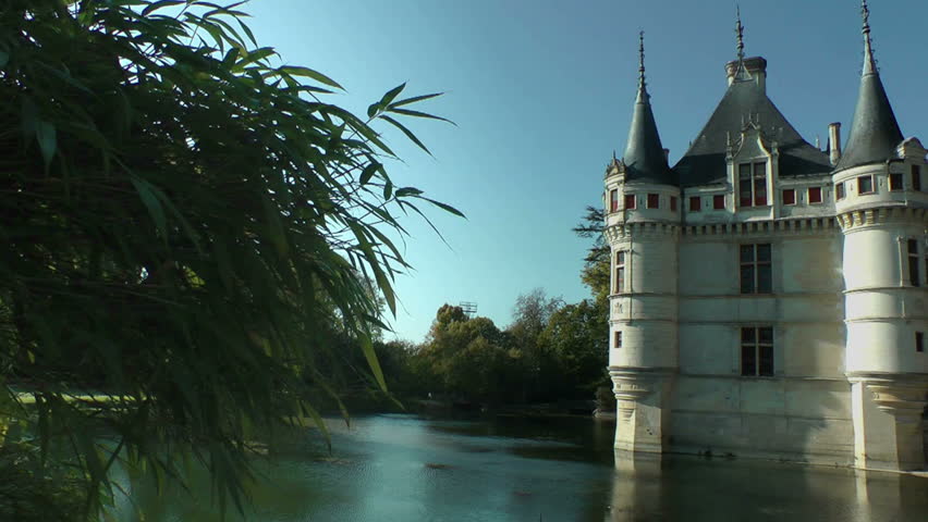 Azay-le-Rideau castle, Loire Valley, France. This castle was built in the XVIth century on an island among the Indre river