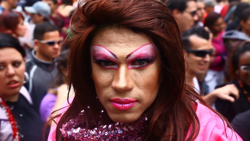 SAN PAULO, BRAZIL - CIRCA JUNE 2011: Crowds celebrate the LGBT Gay Pride Parade on Avenida Paulista circa June 2011 in San Paulo.