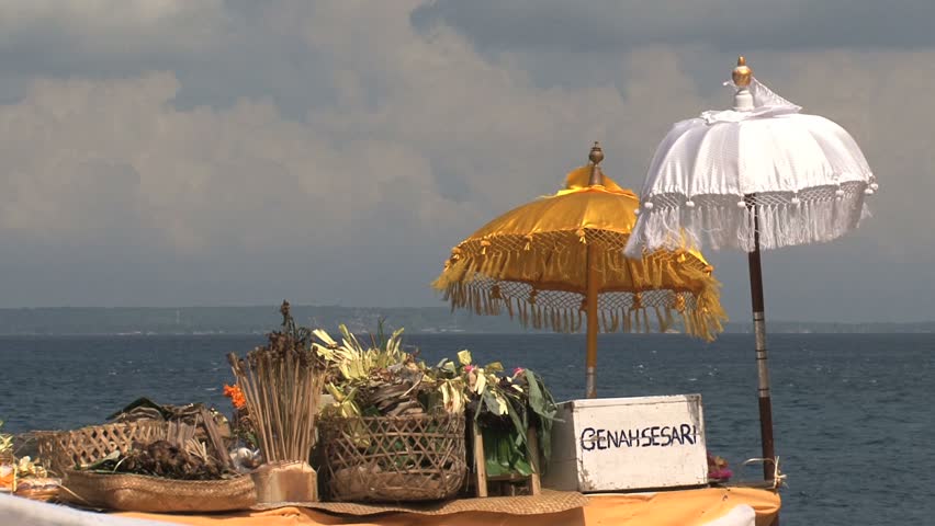 Hindu ceremony on the beach, Bali indonesia