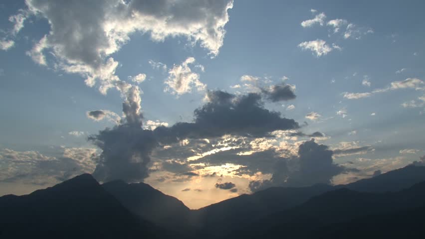 Mountain sunset timelapse in Nepal