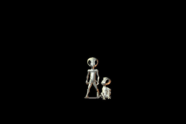 alien grey child and infant on a transparent background