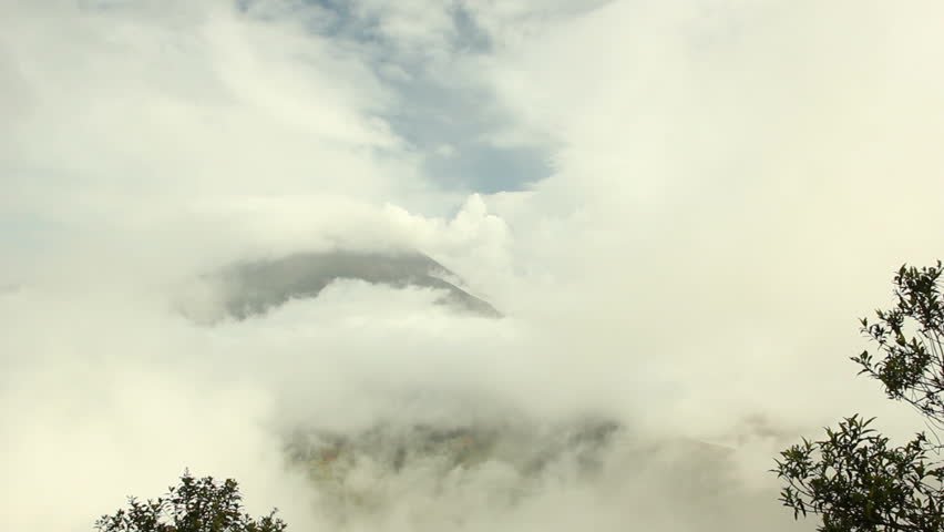 Clouds over the summit of Tungurahua Volcano, Ecuador