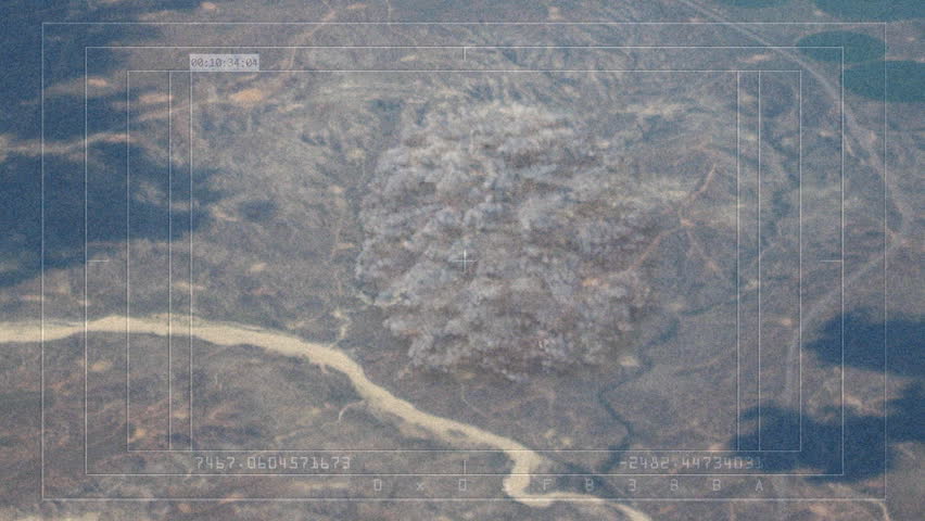 Missile Bomb Hitting Target on Ground