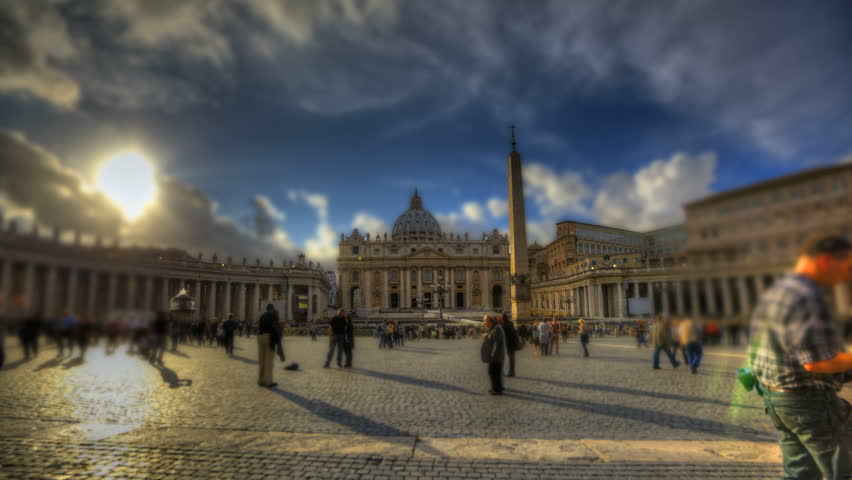 ROME, ITALY - OCTOBER 26 (Timelapse): Timelapse of St. Peter's Square at the Vatican at 26th of October in Rome, Italy