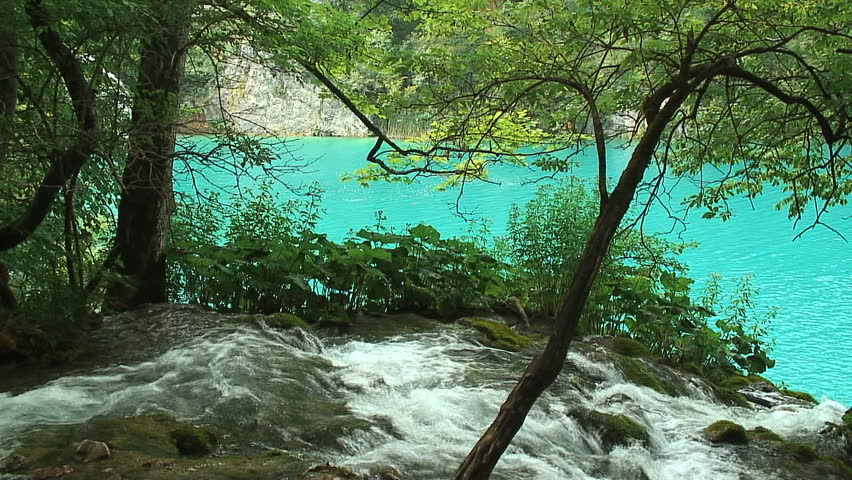 River Pouring into Crystal Blue Lake