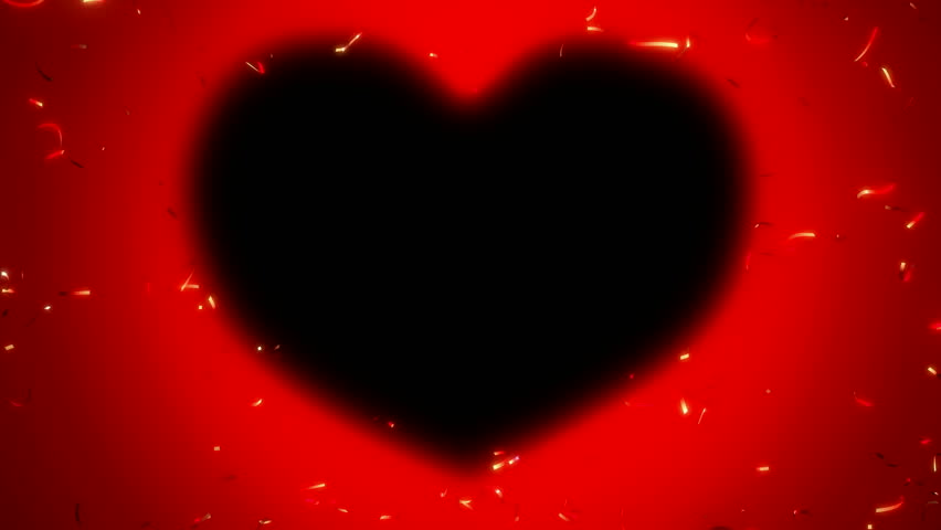 Red St. Valentine's Day heart shape and sparkles