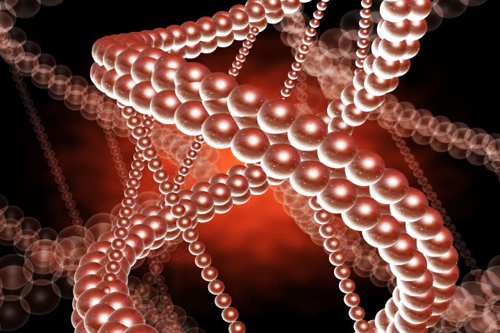 footage of a DNA model