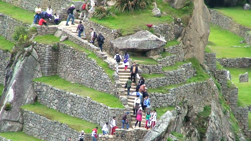 MACHU PICCHU, PERU - CIRCA OCTOBER 2011: A view of the famous Inca ruins