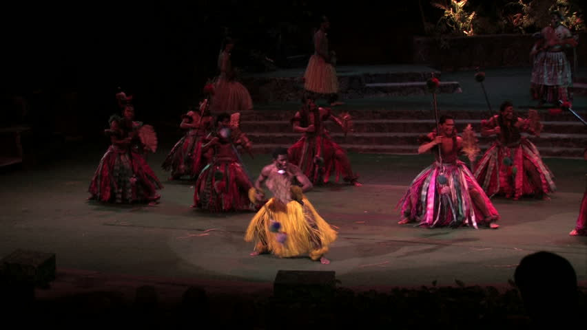 LAIE, OAHU, HAWAII CIRCA FEB 2008: BYU students perform Fiji war dance at Polynesian Cultural Center to earn money for tuition and education. Hawaii's biggest tourist attraction Lair Hawaii