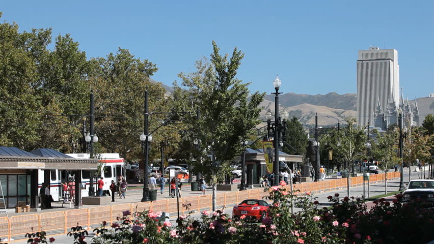 SALT LAKE CITY CIRCA SEPT 2009: Utah Transit Authority light rail TRAX system move citizens throughout the valley for work, business and pleasure in Salt Lake City, Utah.