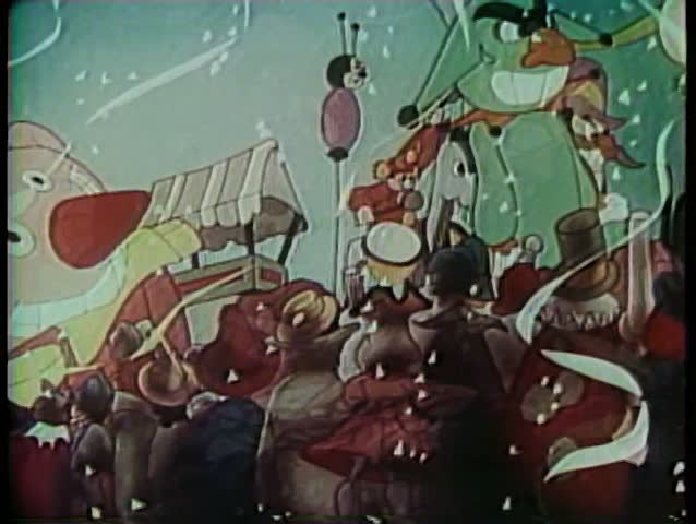 Cartoon of people watching parade