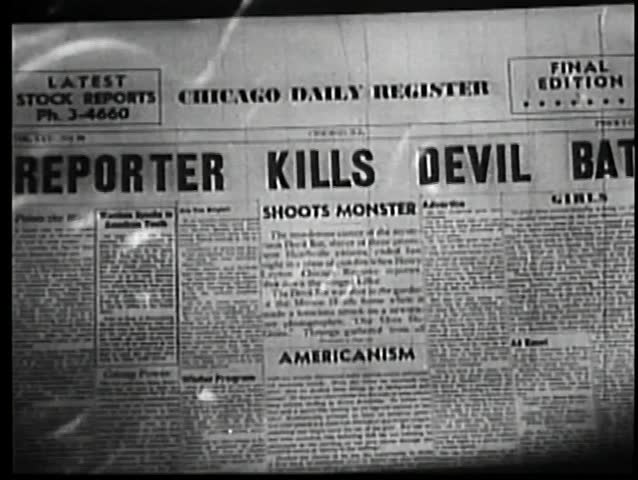 Montage - newspaper headlines and printing press