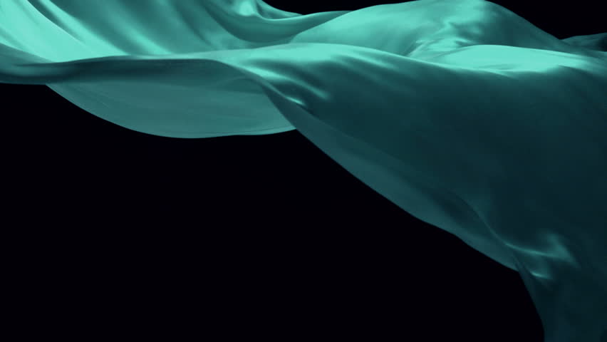 Flowing blue velvet cloth