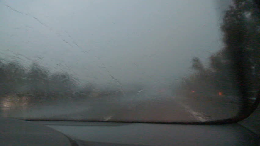 Car Almost Struck With Lightening While Driving