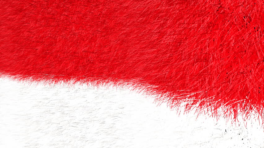 Flag of Monaco 04 - furry flag of Monaco waving in the wind.