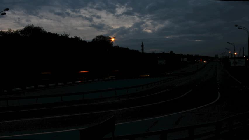 night traffic time lapse