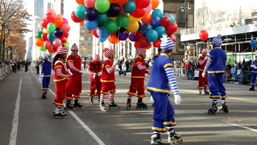 NEW YORK CITY, NY - NOVEMBER 24: Roller skating Clowns in Macy's Thanksgiving Day Parade on November 24, 2011 in New York City, New York. 