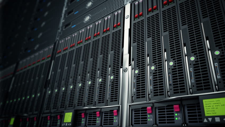 Seamlessly looping animation of rack servers in data center