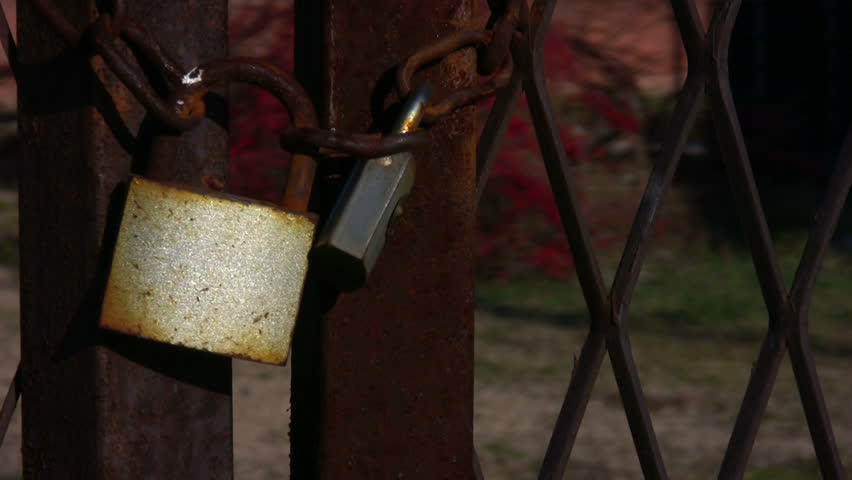 Chained Rusty Fence