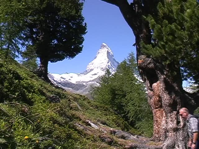 Hiker at Matterhorn, Switzerland