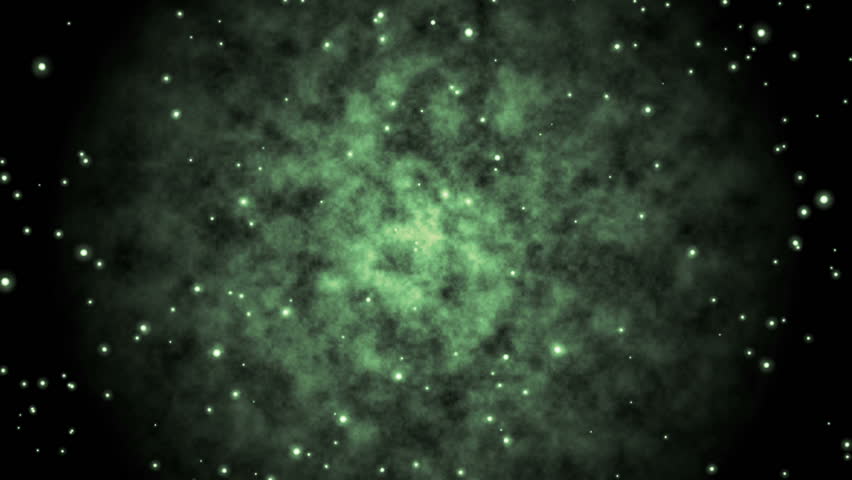 Green beautiful background with a fantastic element of the rotation of the camera