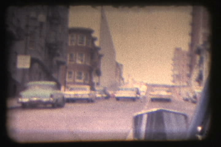 Awesome vintage 8mm film from the 60's traveling the streets of San Francisco in car.