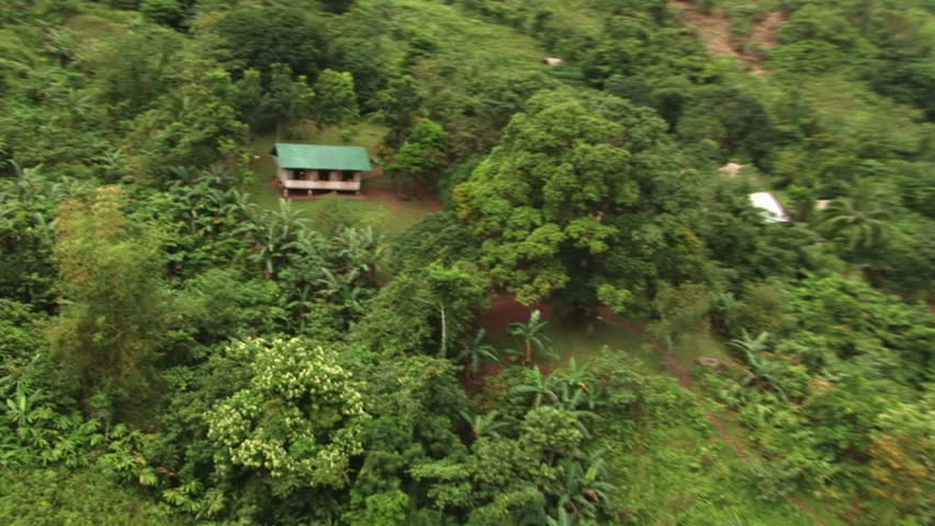 HD: Landing in jungle village in the Philippines