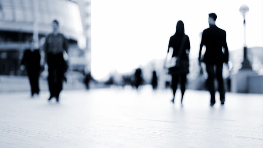 Shot of walking people on a big street in london