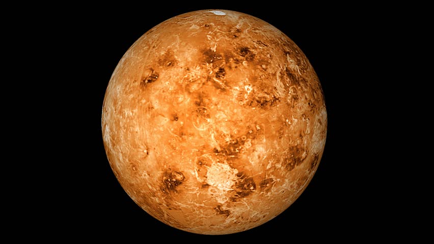 Animated One Revolution Of Planet Venus With Correct Rotation Direction 