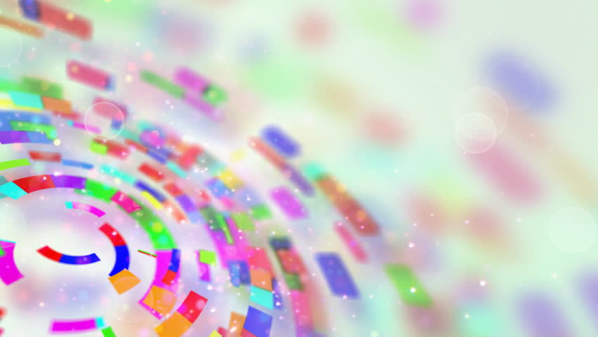 multicolored circular segments rotate loop