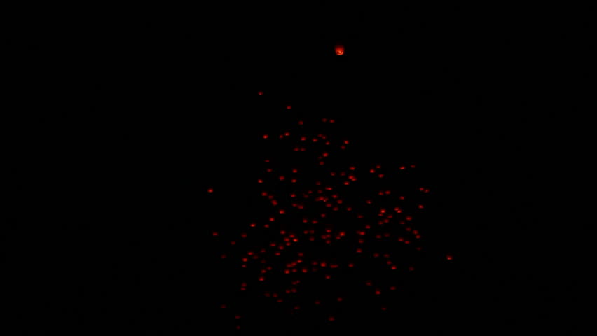 floating lantern group in night
