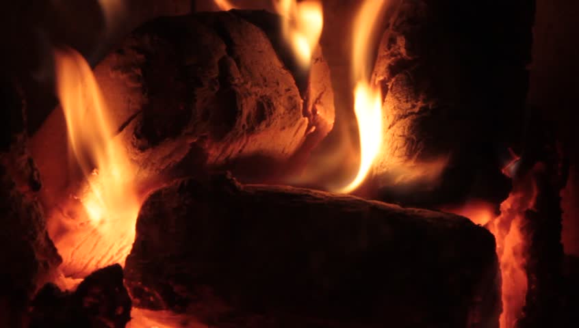 Fire burning and embers , The ambiance is perfect for cafes and restaurants etc.. on the flat screen