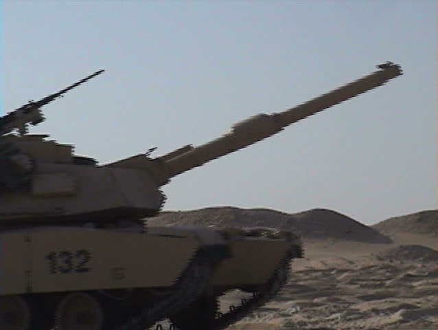IRAQ - CIRCA 4/24/03: M1 Tanks moving into Iraq.