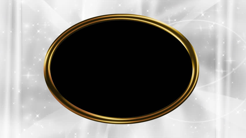 An oval frame overlay with stars