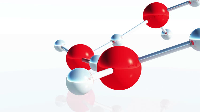 Water Molecule Structure 3D render