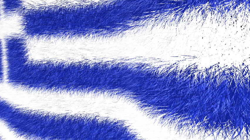 Flag of Greece 04 - furry flag of Greece waving in the wind.