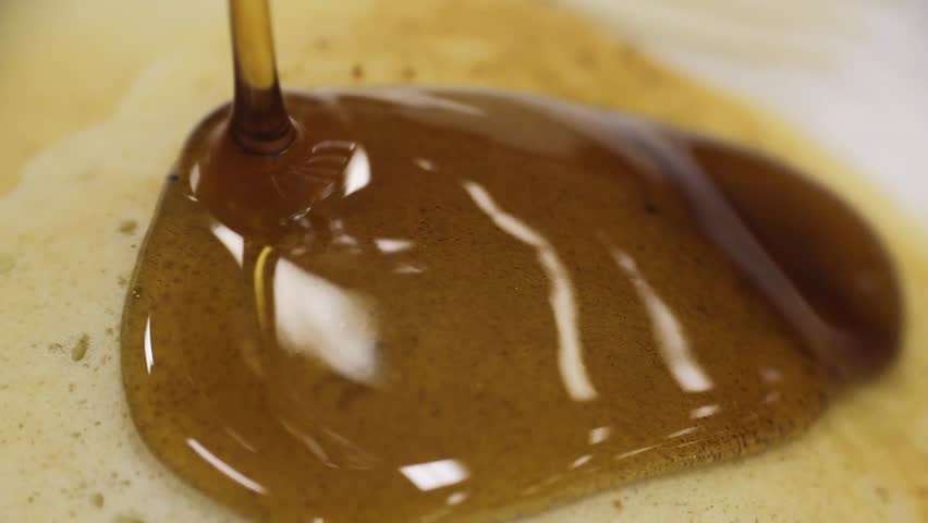 Macro Syrup Covering Pancake