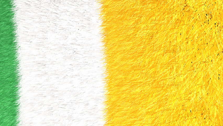 Flag of Ireland 04 - furry flag of Ireland waving in the wind.