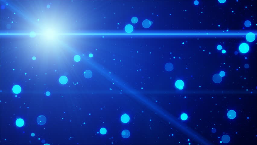bokeh lights and illuminant blue. Computer generated abstract motion seamless loop background