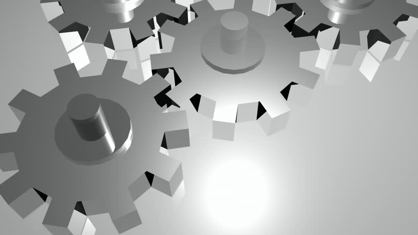 Cog and gears moving in unison