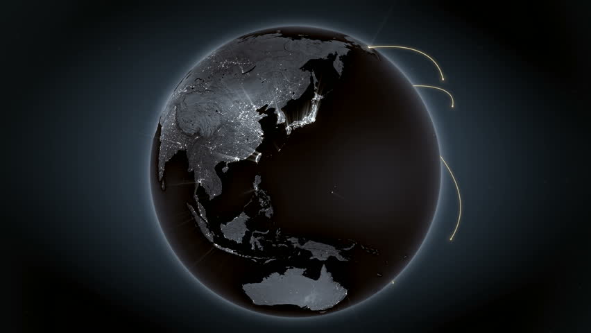 Gold Earth Globe Rotating Digital Animation Stock Footage Video