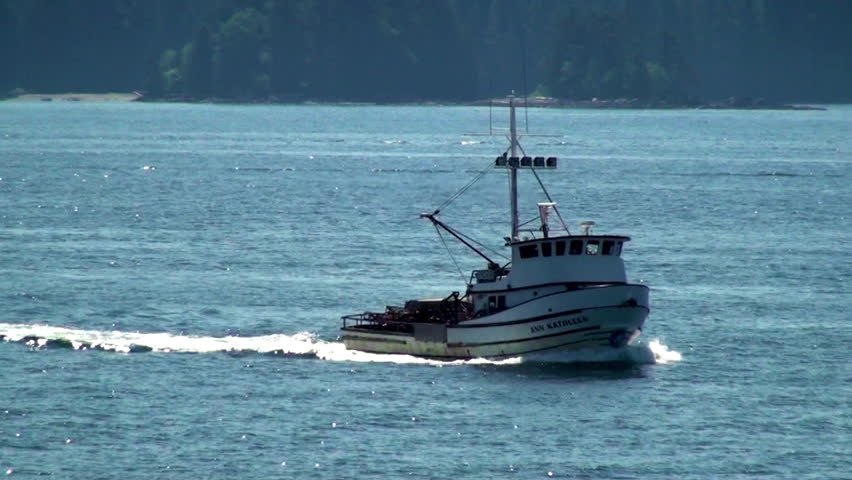 Fishing boat, Ann Kathleen in ocean inlet
