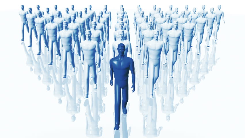 Men Walking Business Concept - Leadership Teamwork seamless loop