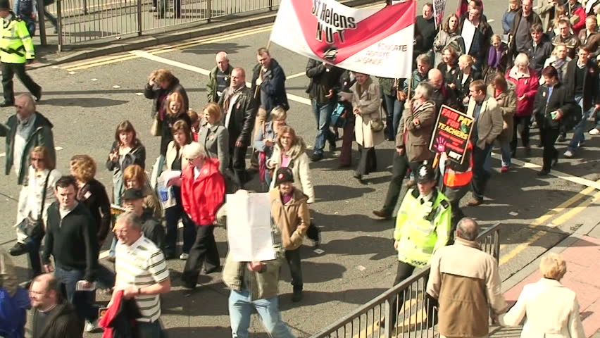 Teachers on strike demonstration in Liverpool April 2008