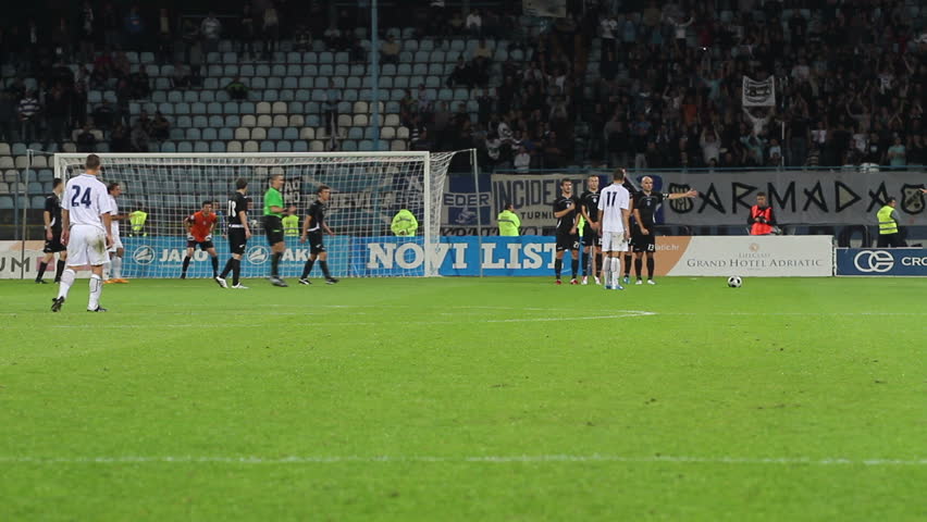 RIJEKA, CROATIA - SEPTEMBER 2: Soccer match between "NK Rijeka" and "NK Lokomotiva" - First Croatian Football League (final score:1 - 0 for "NK Rijeka") on September 2, 2012 in Rijeka, Croatia.