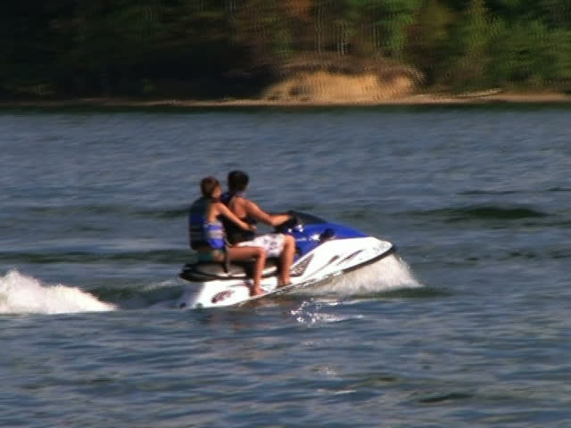 Couple on waverunner - audio from external microphone. 