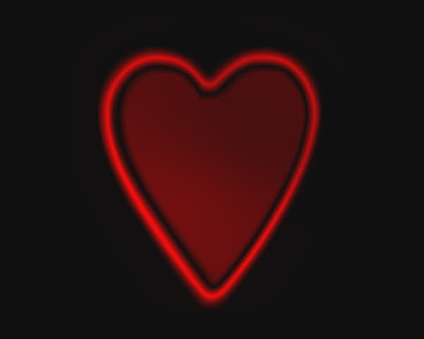 neon heart slowly swells