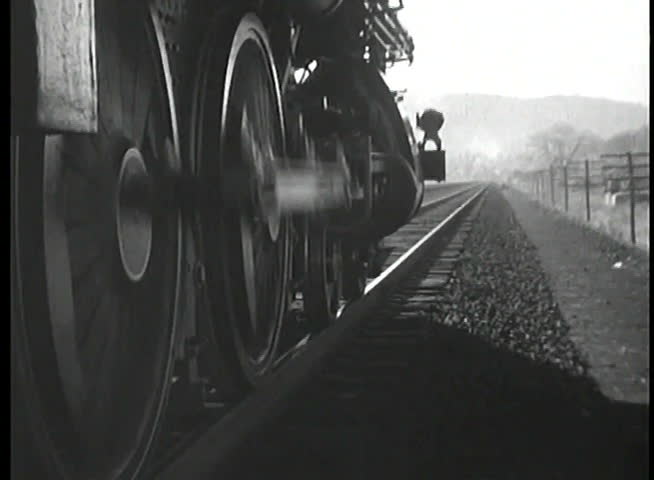 Close-up of steam train moving forward