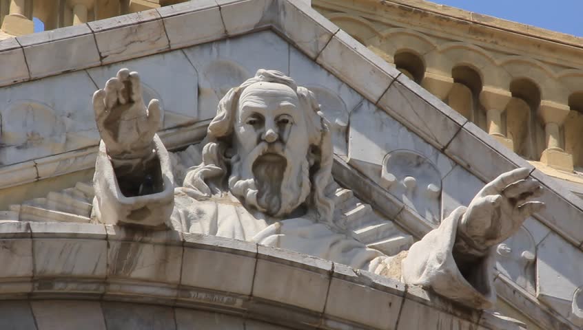 Holy father relief on the facade of a church