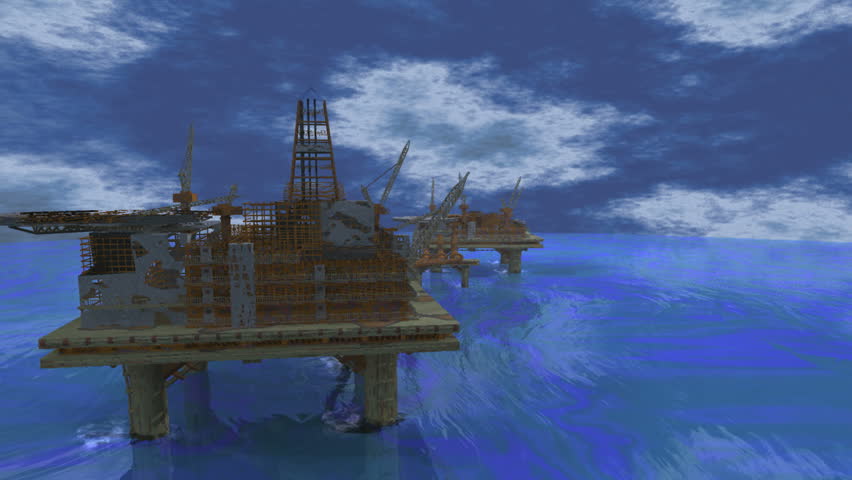 Oil rig (720p HD computer animation)